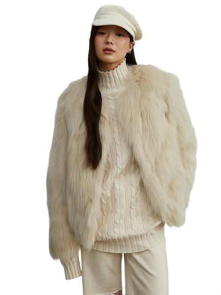 Reed Flower Finnish Fox Fur Coat