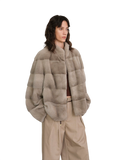 Imported Purple Label Mink Coat Horizontal Ridge Leaning Against the Ridge Craft Mink Fur Coat