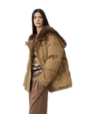 Street Badge Fox Fur Large Lapel Down Parka Jacket