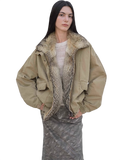 Urban Parka Casual Street Fox Fur Collar 90 Goose Down Design Fashion Denim Jacket