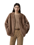Louvre Mink V-Neck Jacket