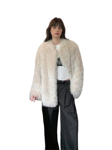 Sea of Love Accompaniment Casual Stand-Up Collar Tuscan Sheepskin