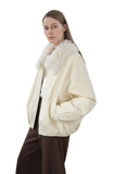 "Mariette" Detachable Tuscan Fur Collar Down Jacket Lining Short Parka