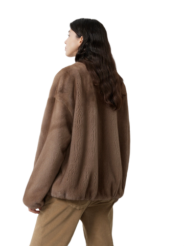 Louvre Mink V-Neck Jacket