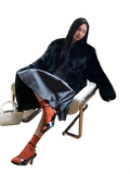 Black Sugar Champagne Finland Saga Fox Fur Coat Fashion Cardigan