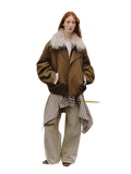 Cutting-Edge Style, Warm and Detachable Raccoon Fur Collar Short Silhouette Down Jacket