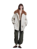 Green Mile Miracle Loose Drawstring Down Removable Mid-Length Jacket