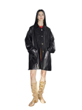 Notting Hill Diary Limited Edition Waxed Goat Leather/Retro Casual Lapel Mid-Length Leather Jacket