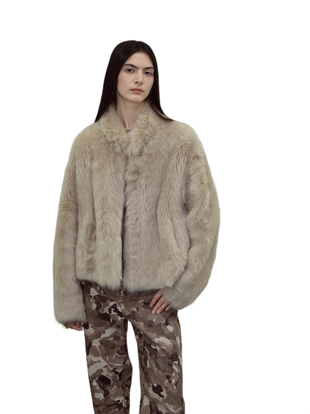 Practical Wearism Casual Urban Drop Shoulder Stand Collar Tuscan Sheepskin