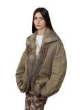 Urban Parka Casual Street Fox Fur Collar 90 Goose Down Design Fashion Denim Jacket