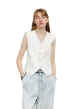 "Diary of an Old Friend" Customized Breathable Ramie Oversize Suit Vest Set