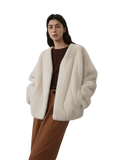 Louvre Mink V-Neck Jacket