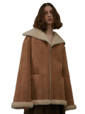“August Night”Wool Leather Reversible Shearling Jacket
