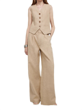 "Diary of an Old Friend" Customized Breathable Ramie Oversize Suit Vest Set