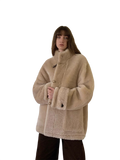 Dreamer Stand Collar Casual Imported Merino Long Sheepskin Jacket