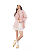 "Spring and Summer Prank" Tencel Jacquard Striped Long-Sleeved Shirt Jacket Women's Loose Top