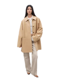 Notting Hill Diary Limited Edition Waxed Goat Leather/Retro Casual Lapel Mid-Length Leather Jacket