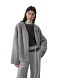 Louvre Mink V-Neck Jacket