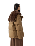 Street Badge Fox Fur Large Lapel Down Parka Jacket