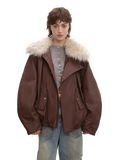 Cutting-Edge Style, Warm and Detachable Raccoon Fur Collar Short Silhouette Down Jacket