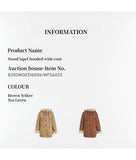 "Danish Winter" Shearling Wool Contrasting Artificial Compositesuede Coat Hooded Short Style