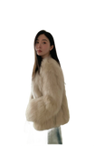 Black Sugar Champagne Finland Saga Fox Fur Coat Fashion Cardigan