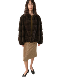 Imported Purple Label Mink Coat Horizontal Ridge Leaning Against the Ridge Craft Mink Fur Coat
