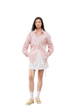 "Spring and Summer Prank" Tencel Jacquard Striped Long-Sleeved Shirt Jacket Women's Loose Top