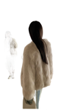Black Sugar Champagne Finland Saga Fox Fur Coat Fashion Cardigan