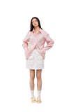 "Spring and Summer Prank" Tencel Jacquard Striped Long-Sleeved Shirt Jacket Women's Loose Top