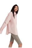 "Spring and Summer Prank" Tencel Jacquard Striped Long-Sleeved Shirt Jacket Women's Loose Top