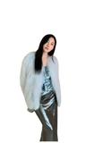 Black Sugar Champagne Finland Saga Fox Fur Coat Fashion Cardigan