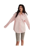 "Spring and Summer Prank" Tencel Jacquard Striped Long-Sleeved Shirt Jacket Women's Loose Top