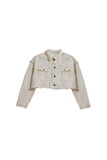 Cropped Denim Trucker Jacket