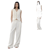 "Diary of an Old Friend" Customized Breathable Ramie Oversize Suit Vest Set