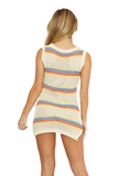 Retro Striped Knit Coverup Dress