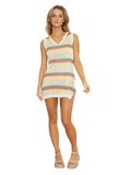 Retro Striped Knit Coverup Dress