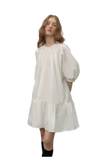 "Dream Island" Hepburn Style White Dress Temperament High-End Puff Sleeve Dress for Women