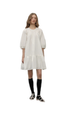 "Dream Island" Hepburn Style White Dress Temperament High-End Puff Sleeve Dress for Women