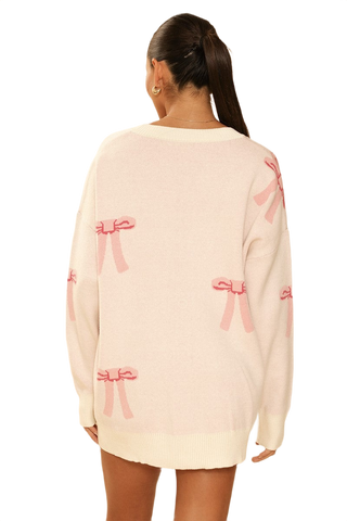 All Over Bow Knit Cardigan