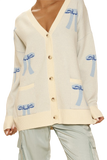 All Over Bow Knit Cardigan
