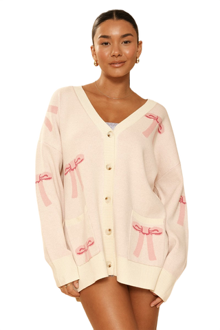 All Over Bow Knit Cardigan