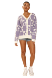 Checkered Flower Knit Cardigan