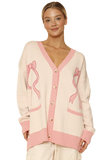 Varsity Knit Bow Cardigan