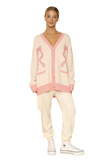 Varsity Knit Bow Cardigan