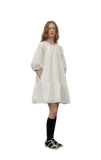 "Dream Island" Hepburn Style White Dress Temperament High-End Puff Sleeve Dress for Women