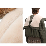Cool and Sharp, Fashionable Casual Design, Warm Short Style, Large Hood, Raccoon Fur Collar Style Jacket