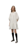 "Dream Island" Hepburn Style White Dress Temperament High-End Puff Sleeve Dress for Women