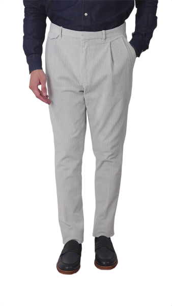 Pantalon Chino en Velours Gris Automne Hiver