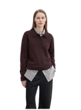 "Library Diary" Machine Washable Premium Wool Women's Polo Neck Loose Top